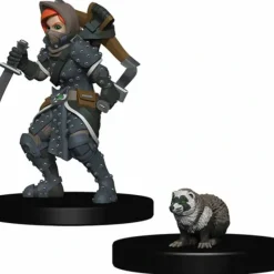 Tabletop Miniatures-WizKids Wardlings Painted Miniatures: (W2) Girl Rogue & Badger - Your Source for Gaming Essentials