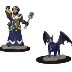 Tabletop Miniatures-WizKids Wardlings Painted Miniatures: (W1) Girl Cleric & Winged Cat - Your Source for Gaming Essentials