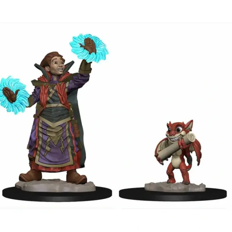 Tabletop Miniatures-WizKids Wardlings Painted Miniatures: (W1) Boy Wizard & Imp - Your Source for Gaming Essentials