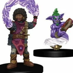 Tabletop Miniatures-WizKids Wardlings Painted Miniatures: (W2) Girl Wizard & Genie - Your Source for Gaming Essentials