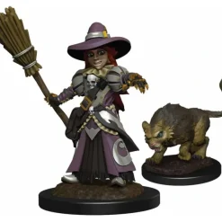 Tabletop Miniatures-WizKids Wardlings Painted Miniatures: (W3) Girl Witch & Witch`s Cat - Your Source for Gaming Essentials
